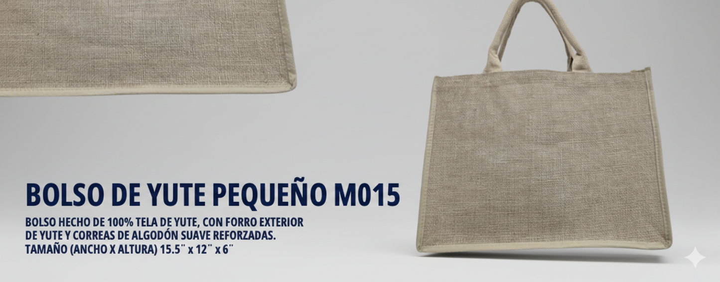 Bolso de Yute Grande M014 y Pequeño M015 – Bolsos Ecológicos Resistentes y Personalizables