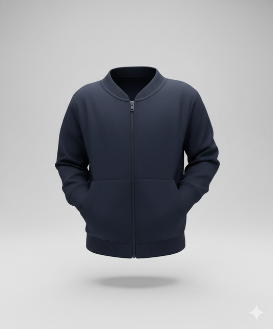 Abrigo Escolar sin Capucha Azul Marino con Zipper