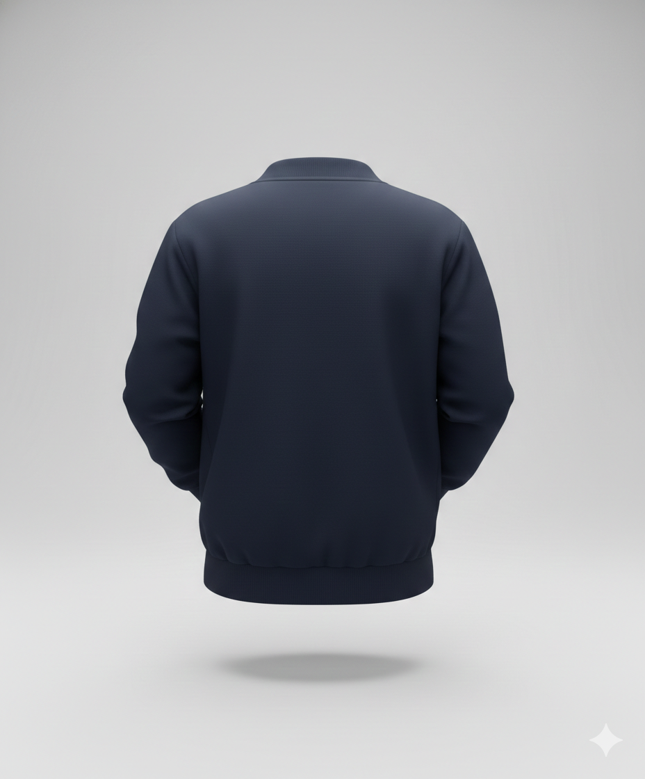 Abrigo Escolar sin Capucha Azul Marino con Zipper