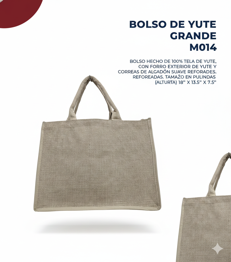 Bolso de Yute Grande M014 y Pequeño M015 – Bolsos Ecológicos Resistentes y Personalizables