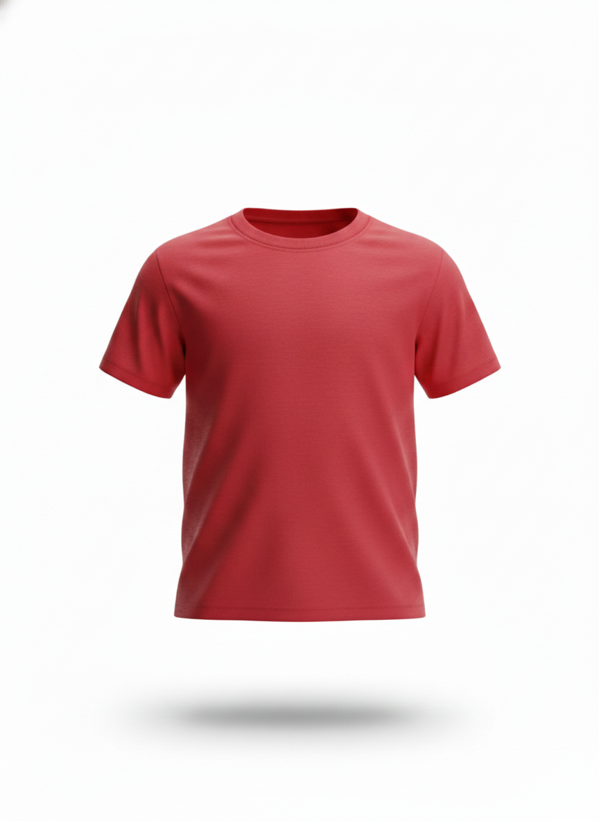 Camiseta cuello redondo 100% algodón para niños