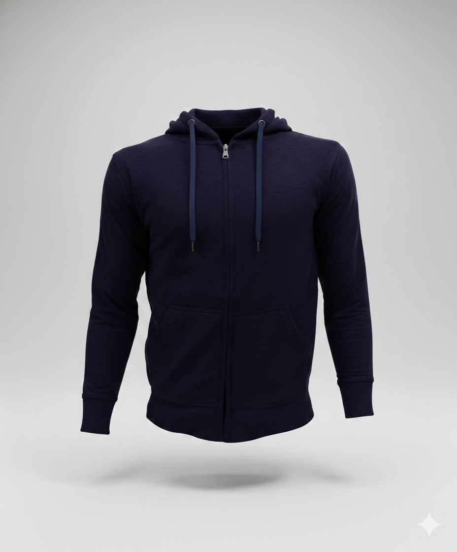Abrigo Hoodie con Zipper Escolar Azul Marino