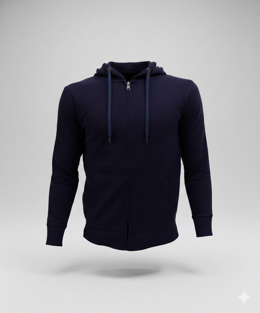 Abrigo Hoodie con Zipper Escolar Azul Marino