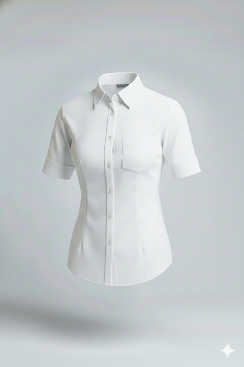 Camisa Oxford manga corta para mujer