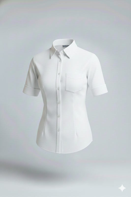 Camisa Oxford manga corta para mujer