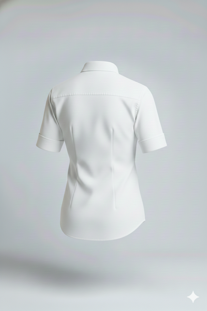 Camisa Oxford manga corta para mujer
