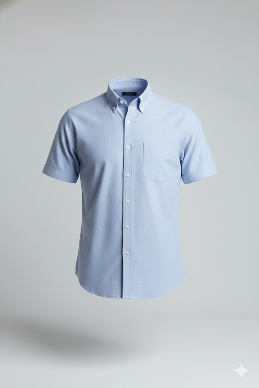Camisa Oxford manga corta para hombre